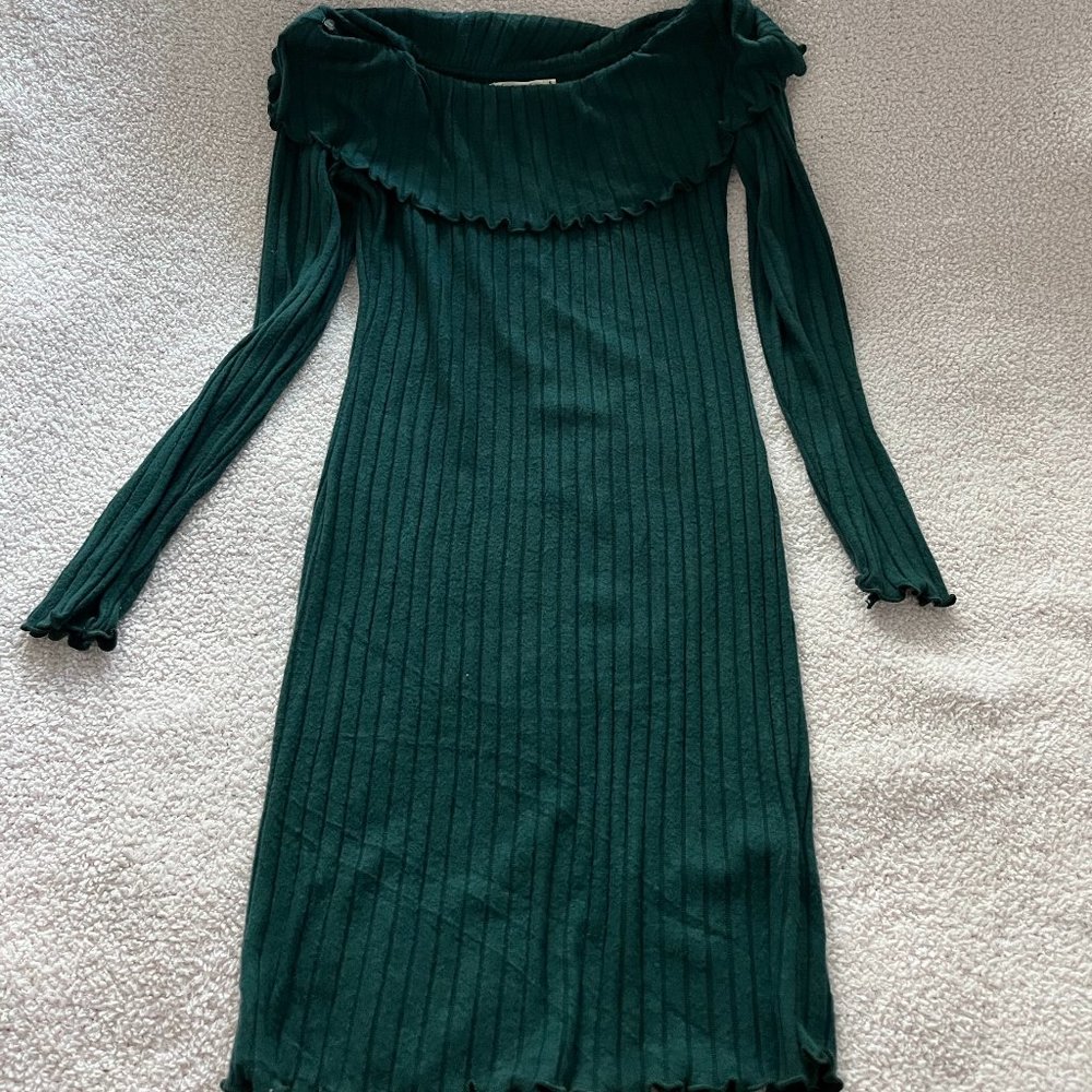 Heart and Hips Dark Green Off Shoulder Dress